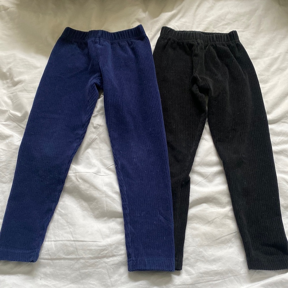 2 pairs of Hanna Andersson Girls Corduroy Pants Leggings
